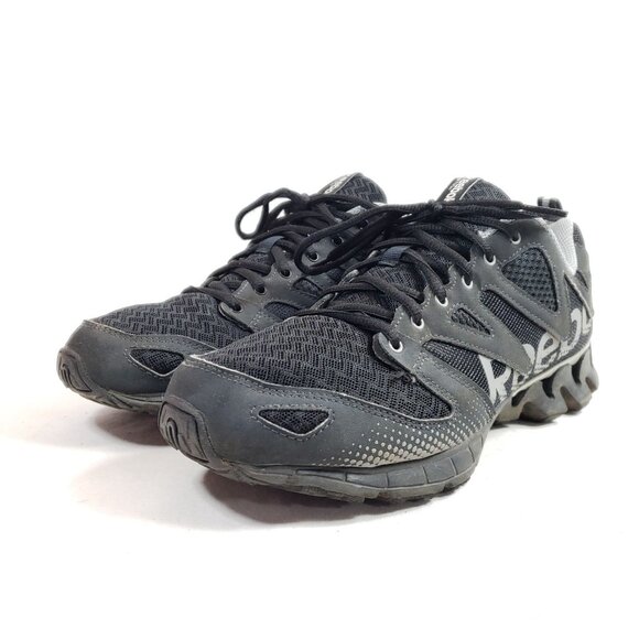 Reebok Zigtech Mens Size 8 Black Athletic Running Shoes Mesh Lace-Up - Picture 2 of 9